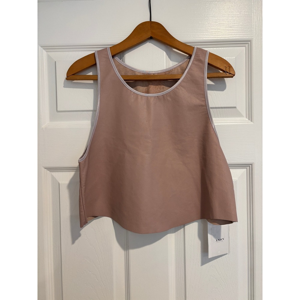 NWT ANON Atelier "MEIJI" Rose Lambskin Leather Tank Top -‎ Small